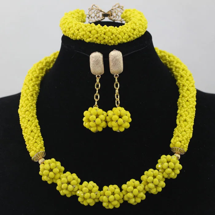 Handmade Glamorous Teal Green African Beads Jewelry Set