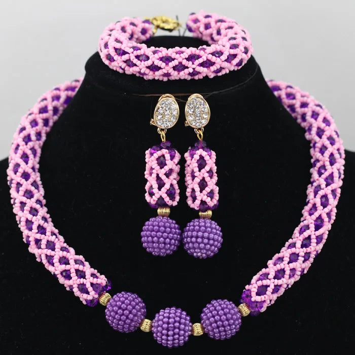 Handmade Glamorous Teal Green African Beads Jewelry Set