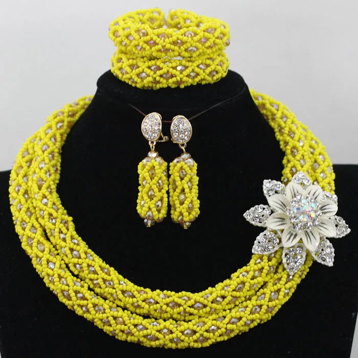 Splendid Peach Pink African Jewelry Set