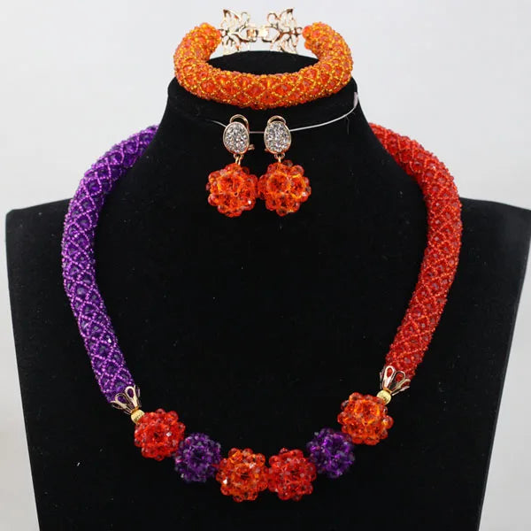 Handmade Glamorous Teal Green African Beads Jewelry Set