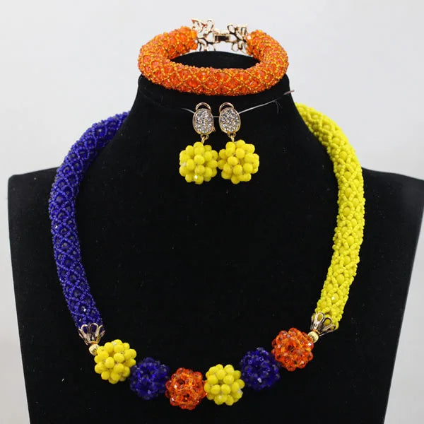 Handmade Glamorous Teal Green African Beads Jewelry Set