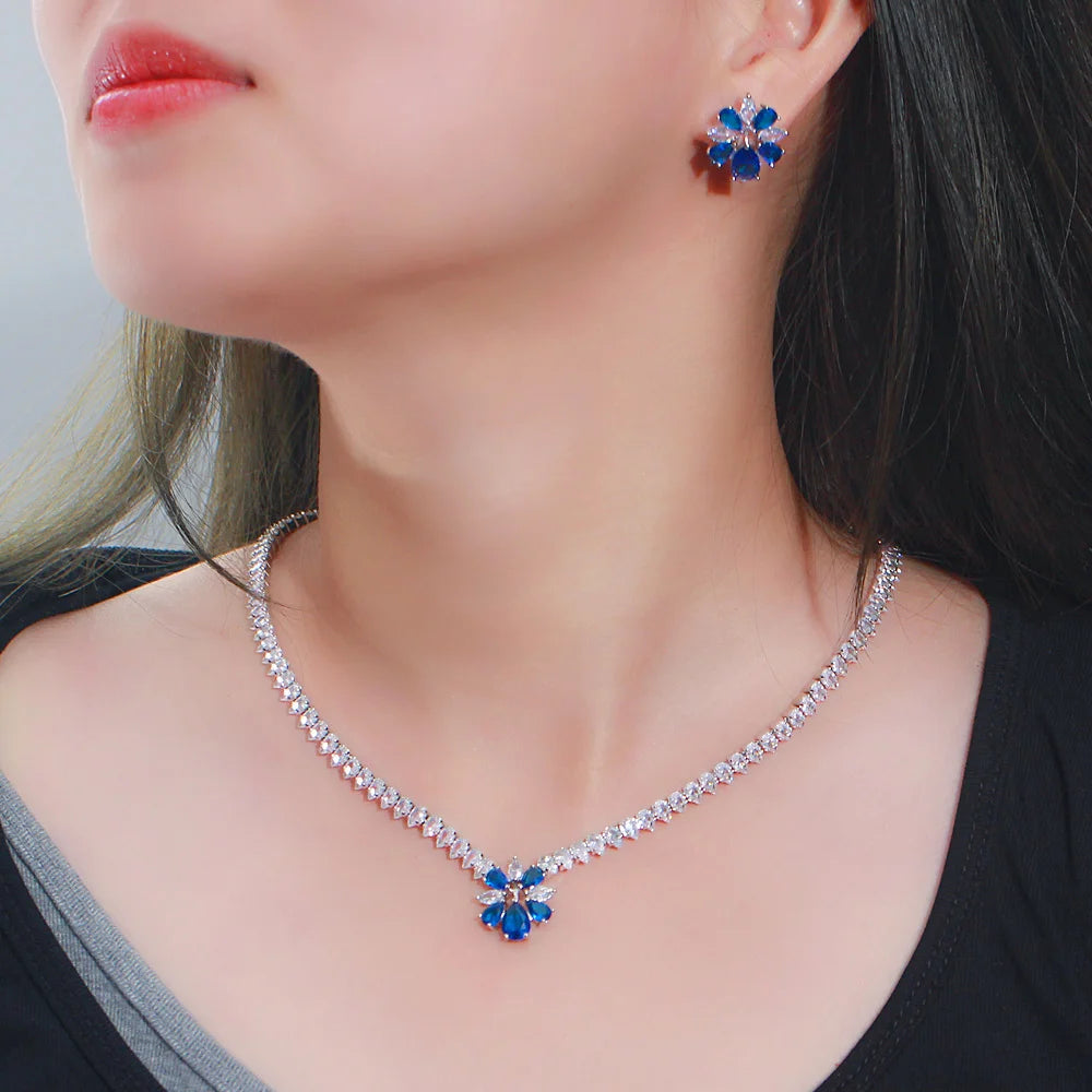 Shiny Yellow Cubic Zirconia Women's Necklace