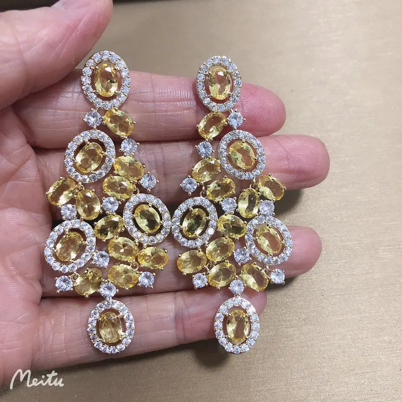 Bilincolor Green Cubic Zircon Earring for Women