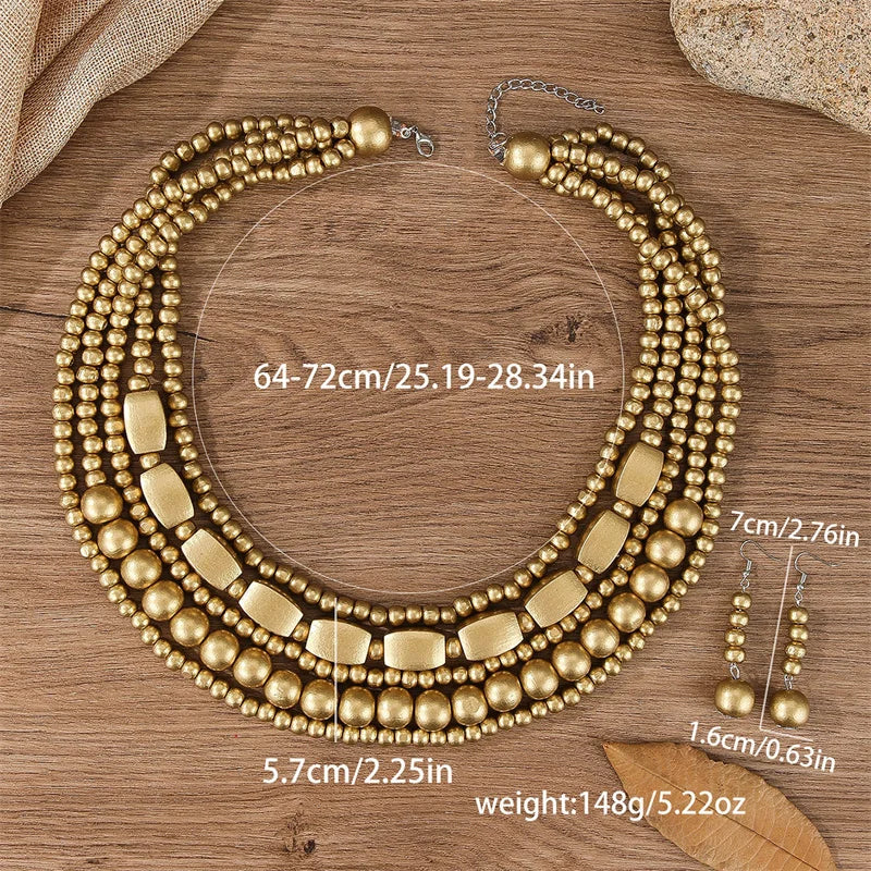 New Colorful Handmade Multi-Layer Acrylic Beads Necklace/Earring Sets.