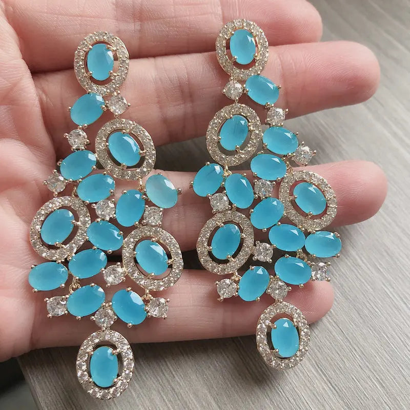Bilincolor Green Cubic Zircon Earring for Women