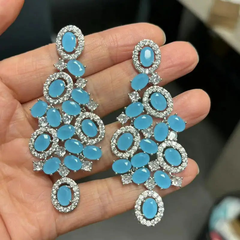 Bilincolor Green Cubic Zircon Earring for Women