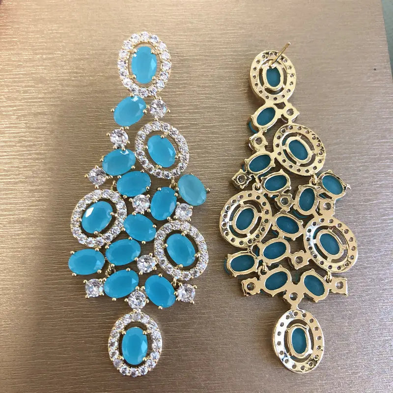 Bilincolor Green Cubic Zircon Earring for Women