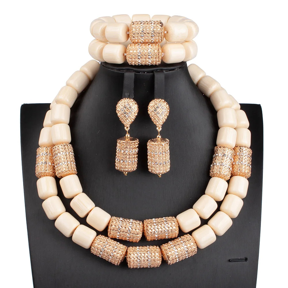 African Coral Beads Necklace Set for Wedding and Cultural Events
