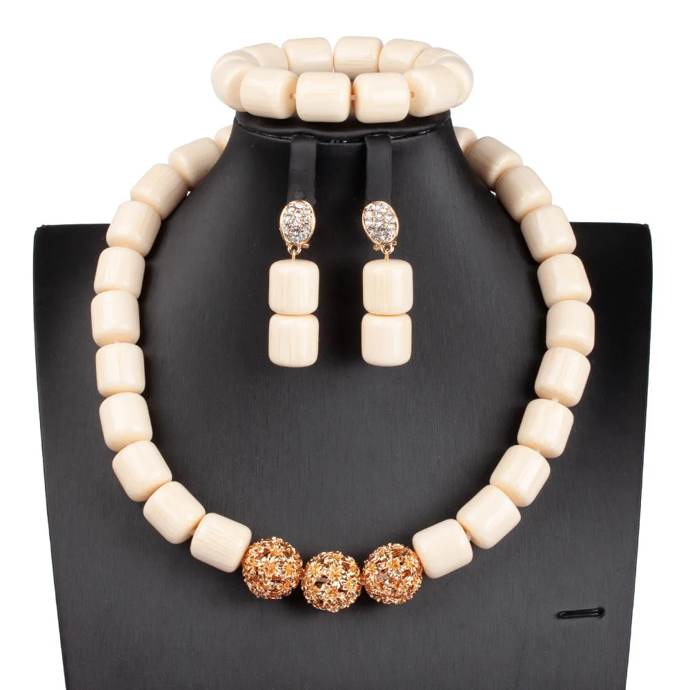 African Coral Beads Necklace Set for Wedding and Cultural Events