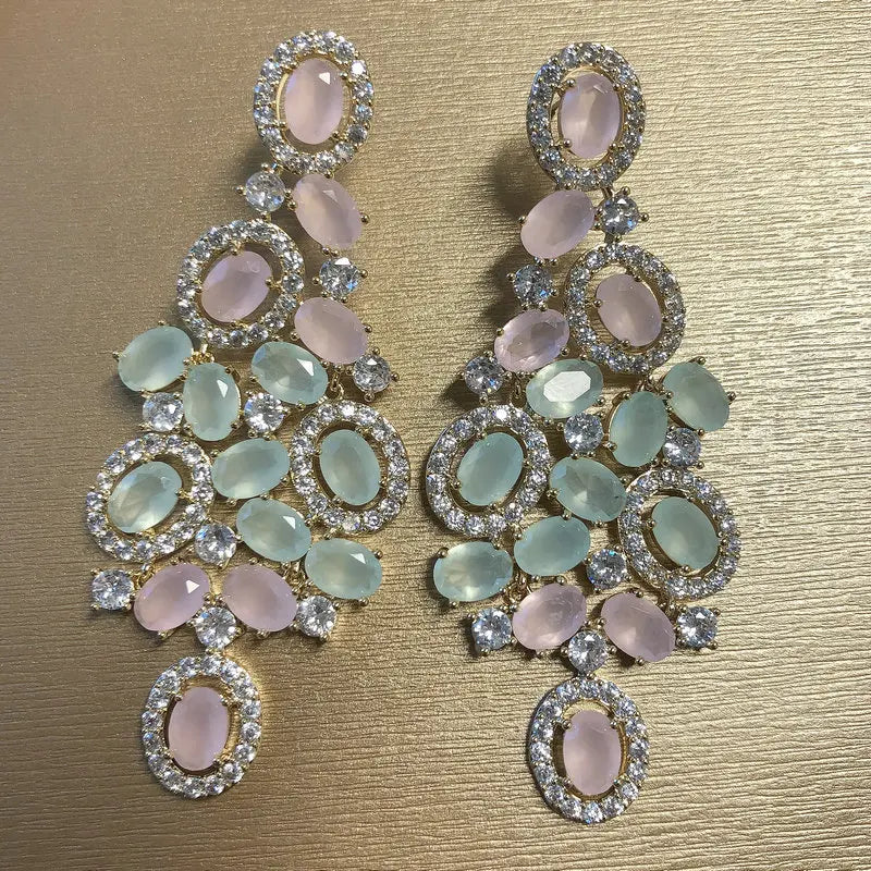 Bilincolor Green Cubic Zircon Earring for Women