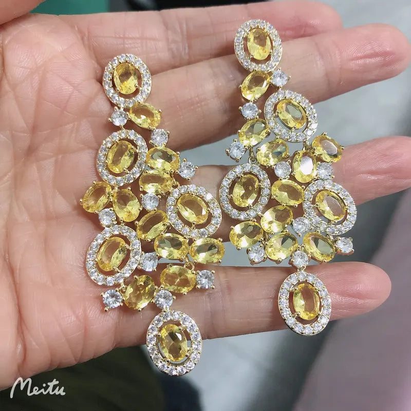 Bilincolor Green Cubic Zircon Earring for Women