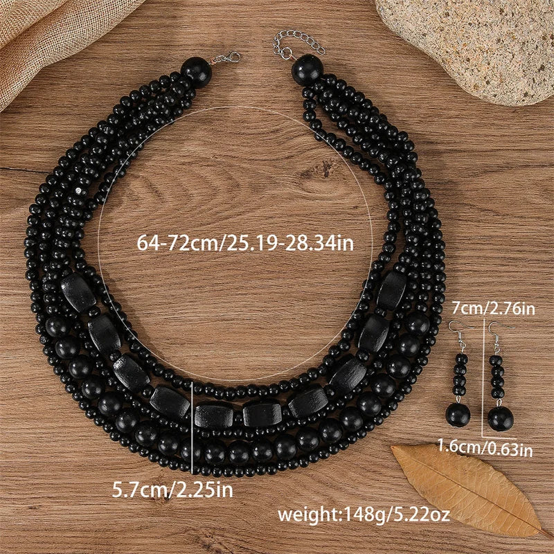 New Colorful Handmade Multi-Layer Acrylic Beads Necklace/Earring Sets.