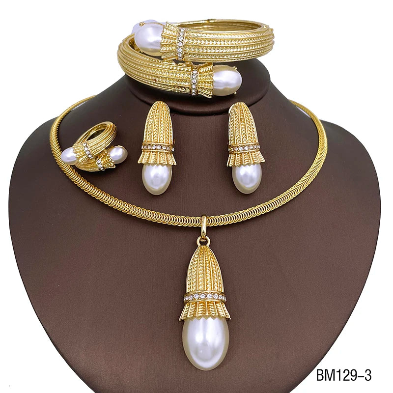 Italian Luxury Red Opal Pendant Jewelry Set For Women