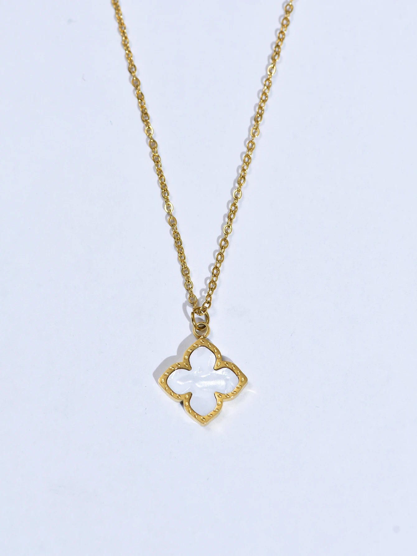 1 Set Stainless Steel Clover Jewellery Set, Necklace Bracelet, Ring &  Earrings