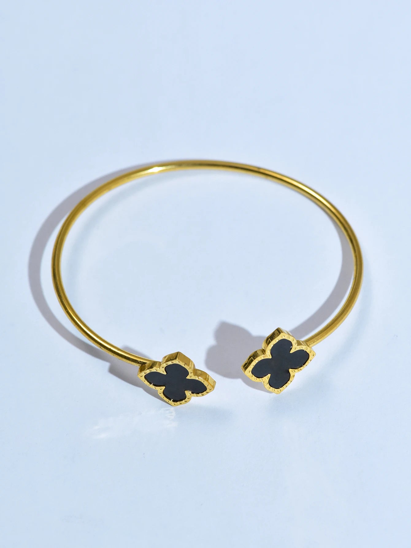 1 Set Stainless Steel Clover Jewellery Set, Necklace Bracelet, Ring &  Earrings