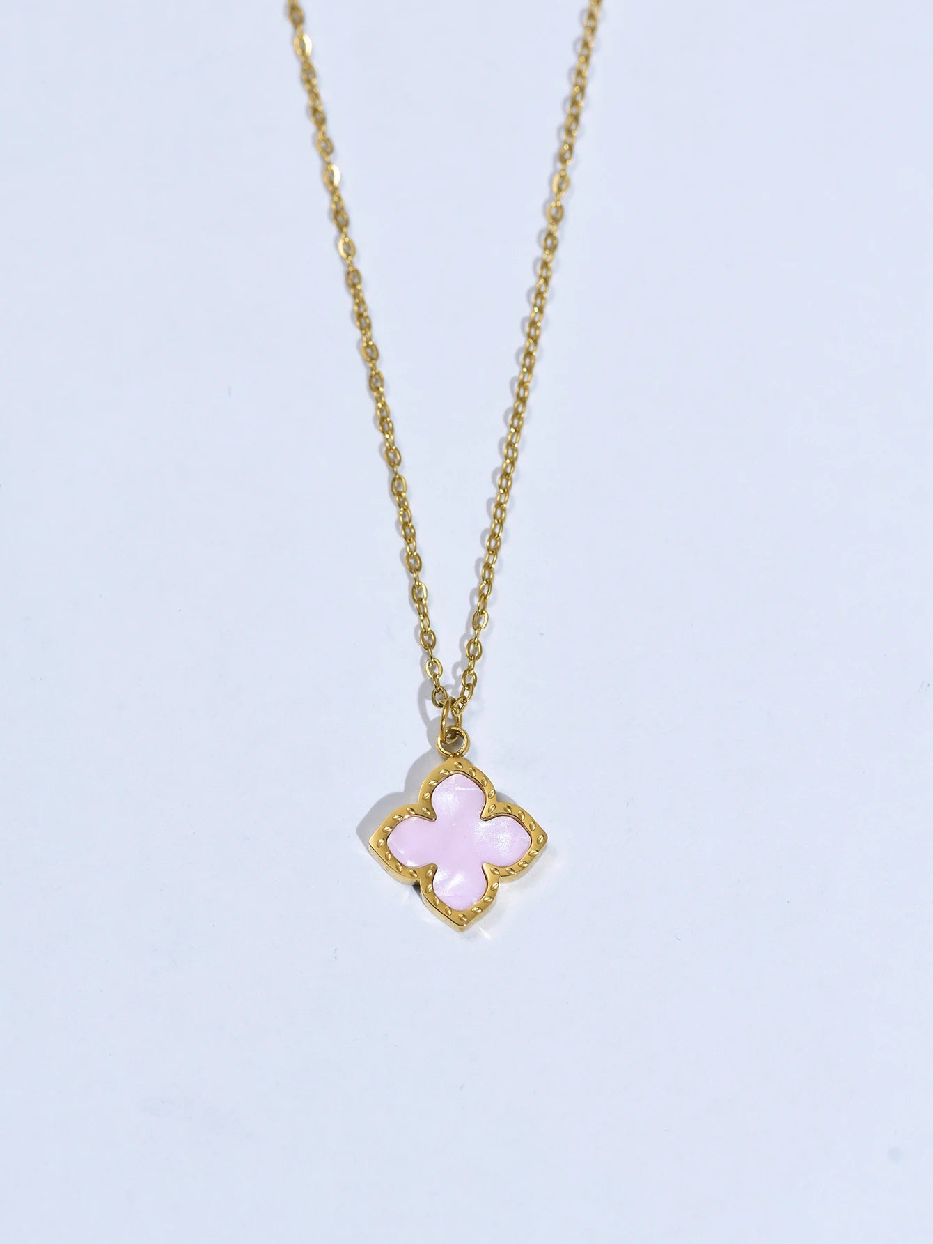 1 Set Stainless Steel Clover Jewellery Set, Necklace Bracelet, Ring &  Earrings