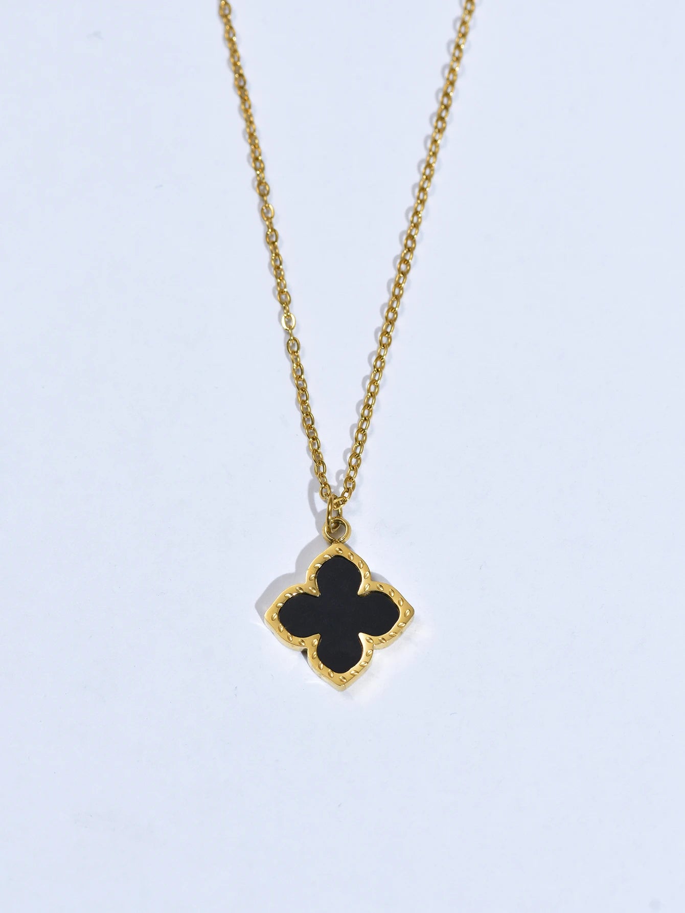 1 Set Stainless Steel Clover Jewellery Set, Necklace Bracelet, Ring &  Earrings