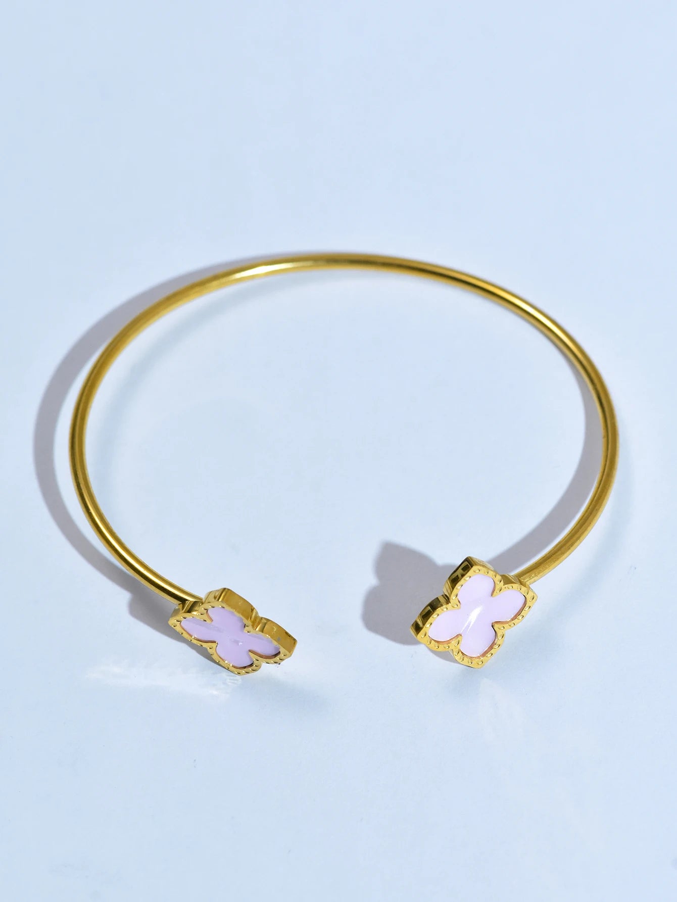 1 Set Stainless Steel Clover Jewellery Set, Necklace Bracelet, Ring &  Earrings