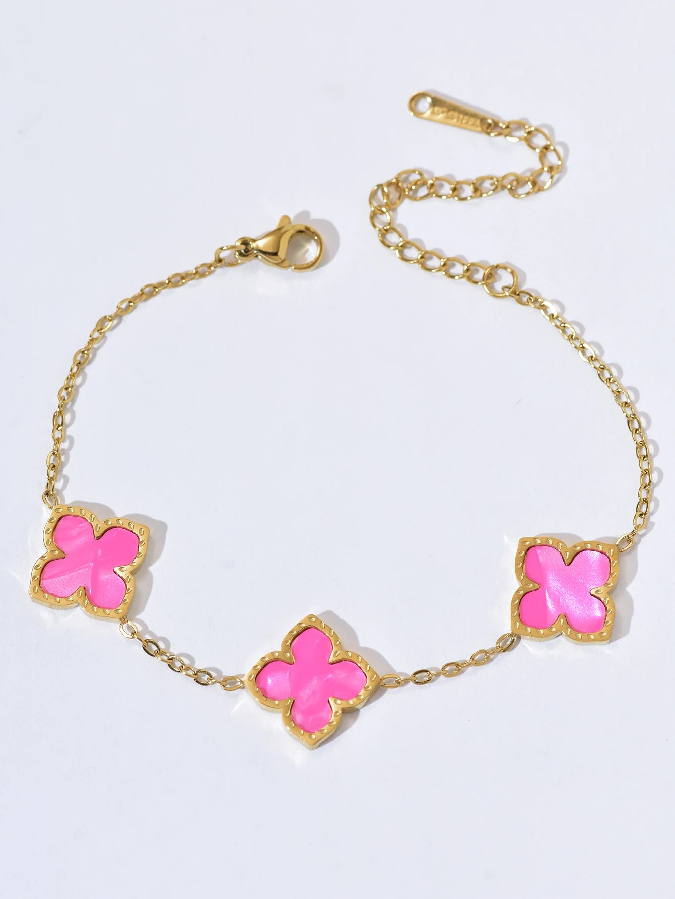 1 Set Stainless Steel Clover Jewellery Set, Necklace Bracelet, Ring &  Earrings
