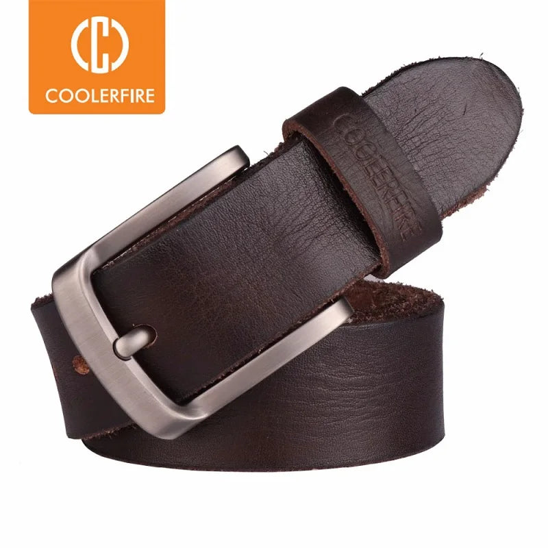 100% Genuine Cowskin Top Layer Men's Leather  Belt COOLERFIRE