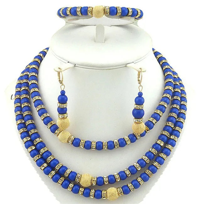 African Bead Necklace Jewelry Sets.