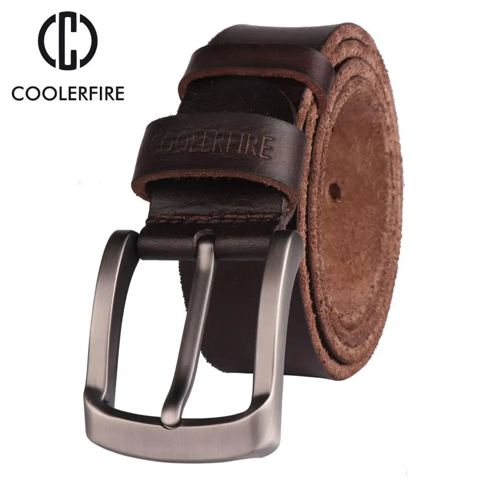 100% Genuine Cowskin Top Layer Men's Leather  Belt COOLERFIRE