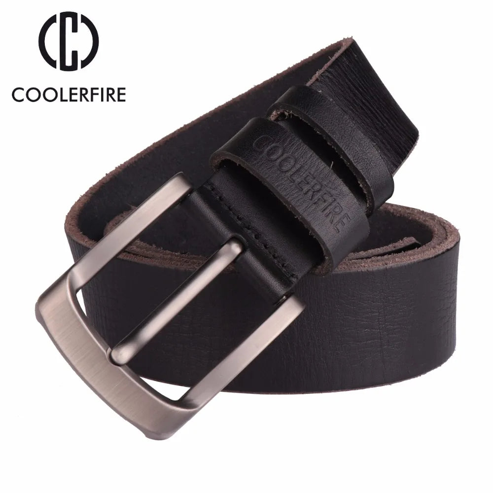 100% Genuine Cowskin Top Layer Men's Leather  Belt COOLERFIRE