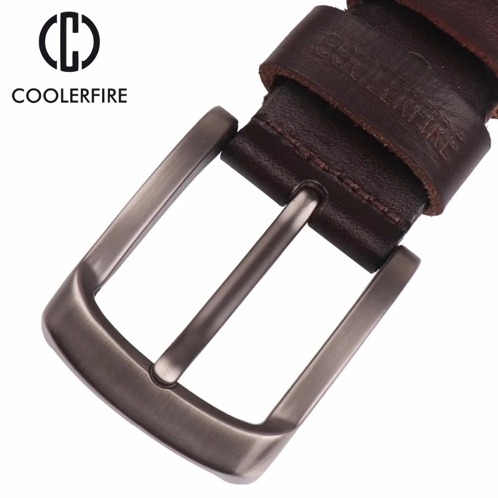 100% Genuine Cowskin Top Layer Men's Leather  Belt COOLERFIRE