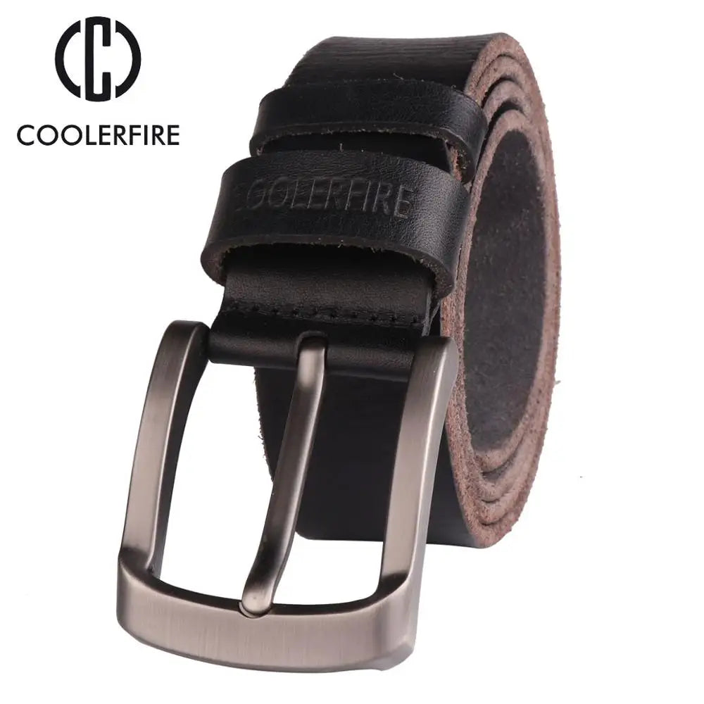 100% Genuine Cowskin Top Layer Men's Leather  Belt COOLERFIRE