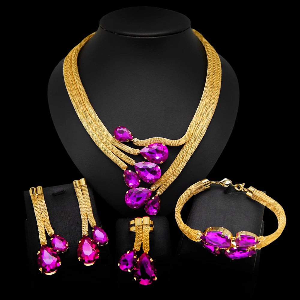 Zhuerrui Pakistani Gold Neckless Jewelry Set