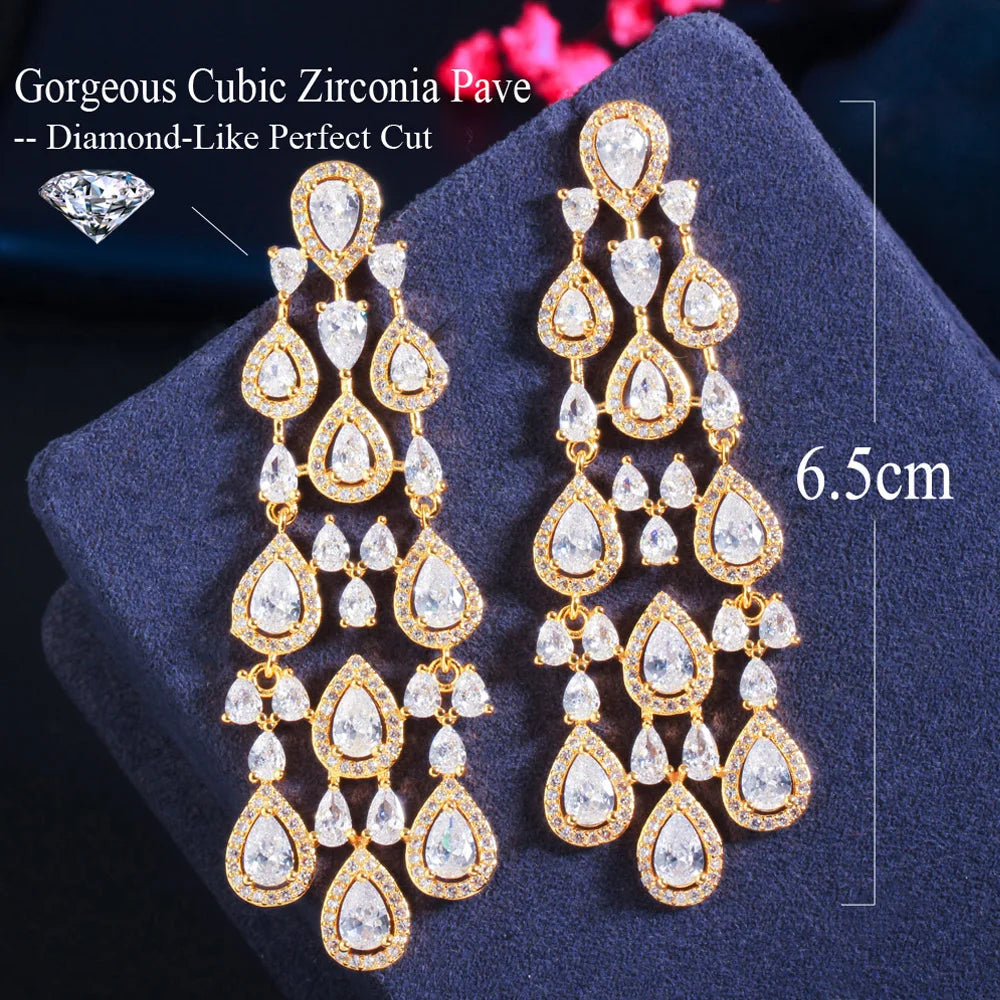 African Pera High Quality  CZ Zircon Earrings