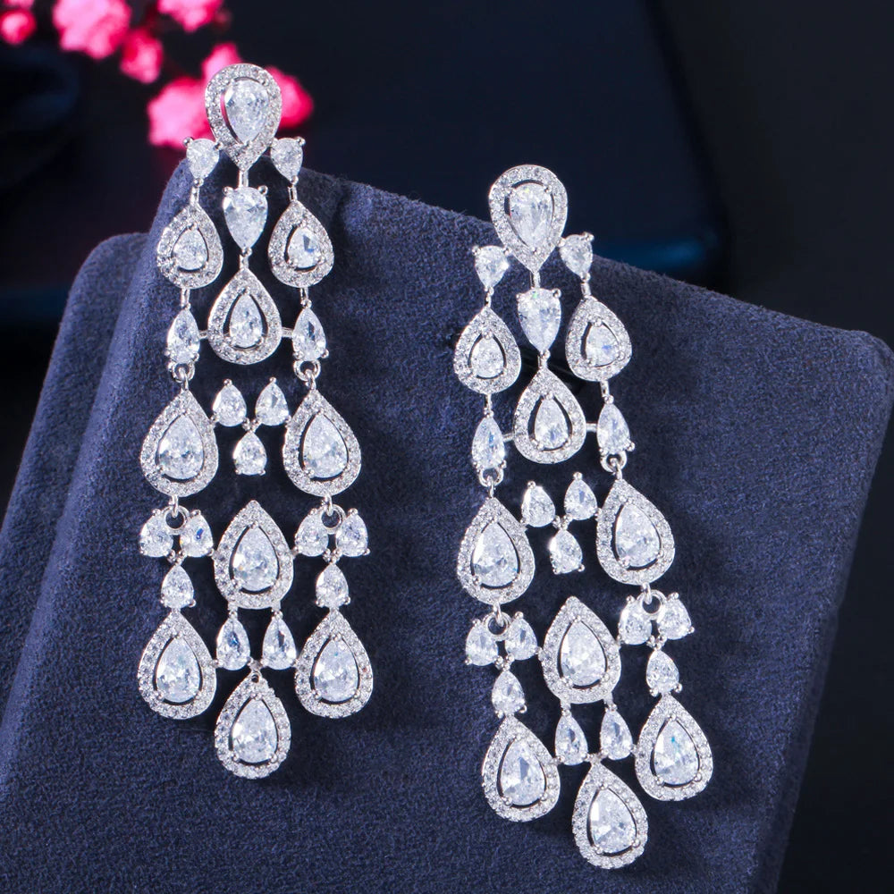 African Pera High Quality  CZ Zircon Earrings