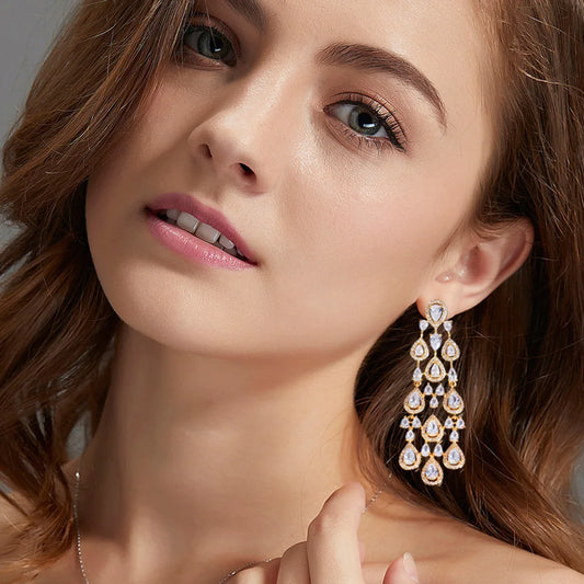 African Pera High Quality  CZ Zircon Earrings