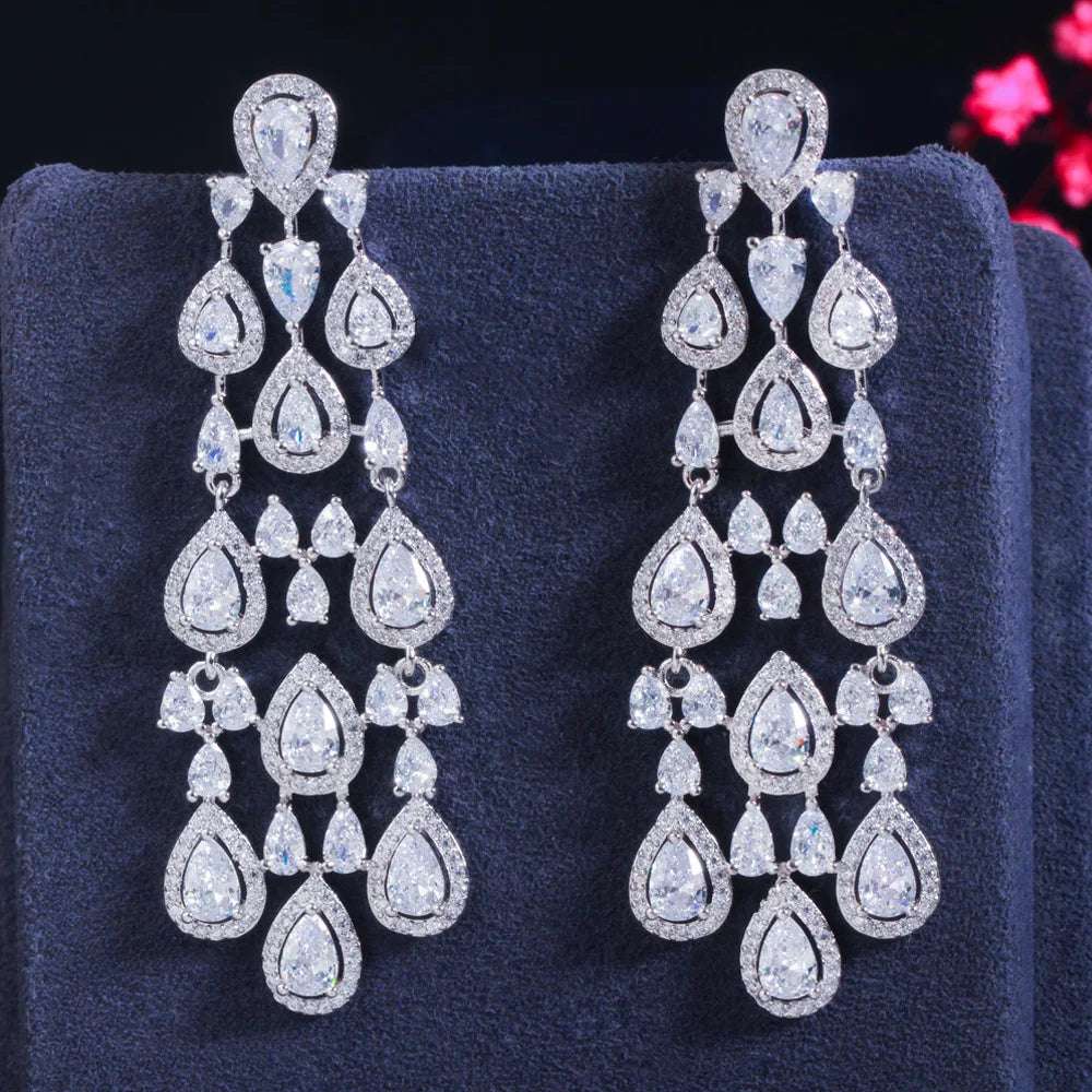 African Pera High Quality  CZ Zircon Earrings