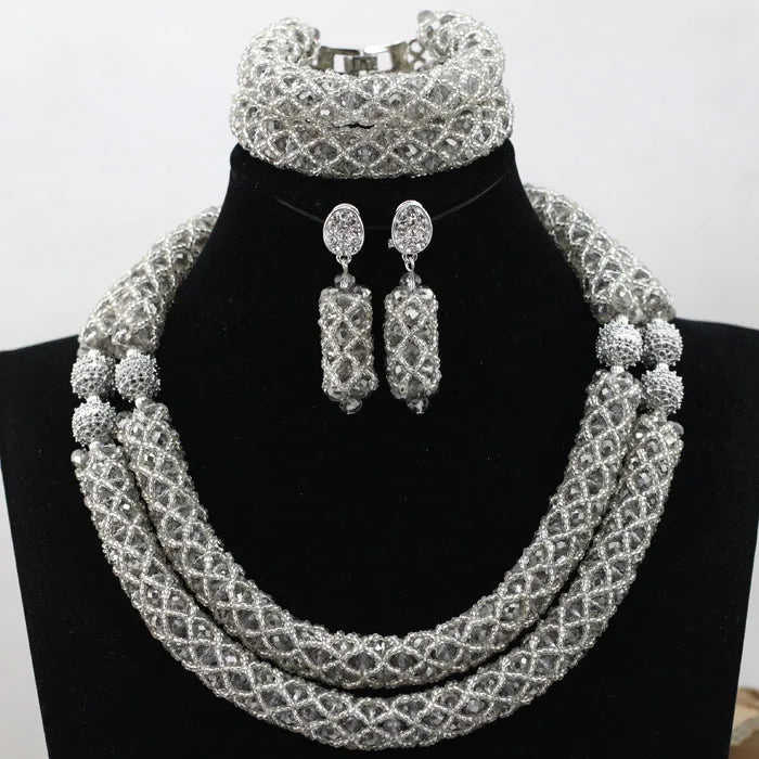 Splendid Peach Pink African Jewelry Set