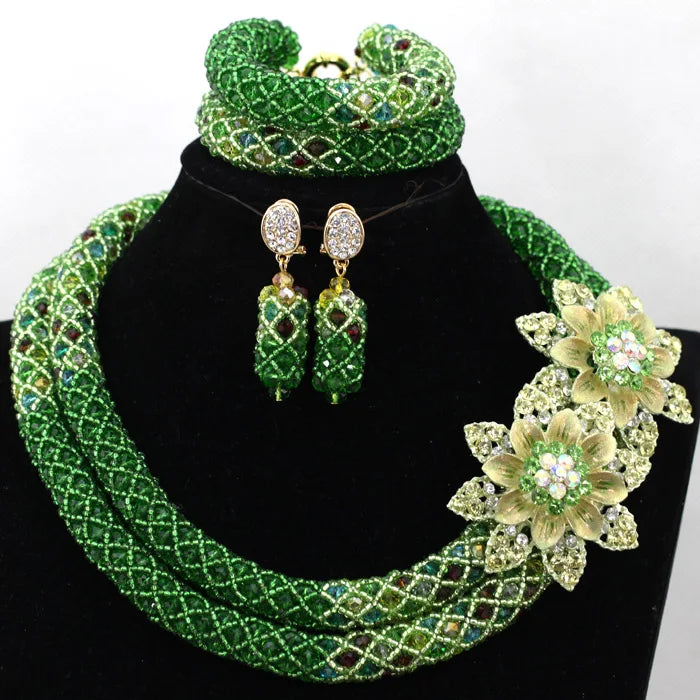 Splendid Peach Pink African Jewelry Set