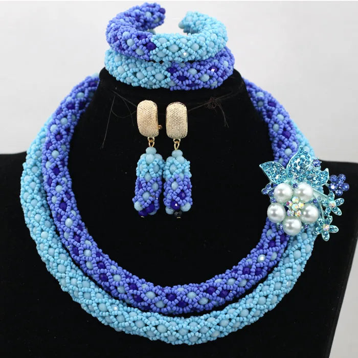 Splendid Peach Pink African Jewelry Set