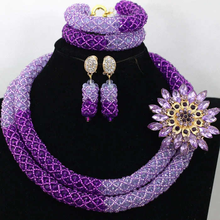 Splendid Peach Pink African Jewelry Set