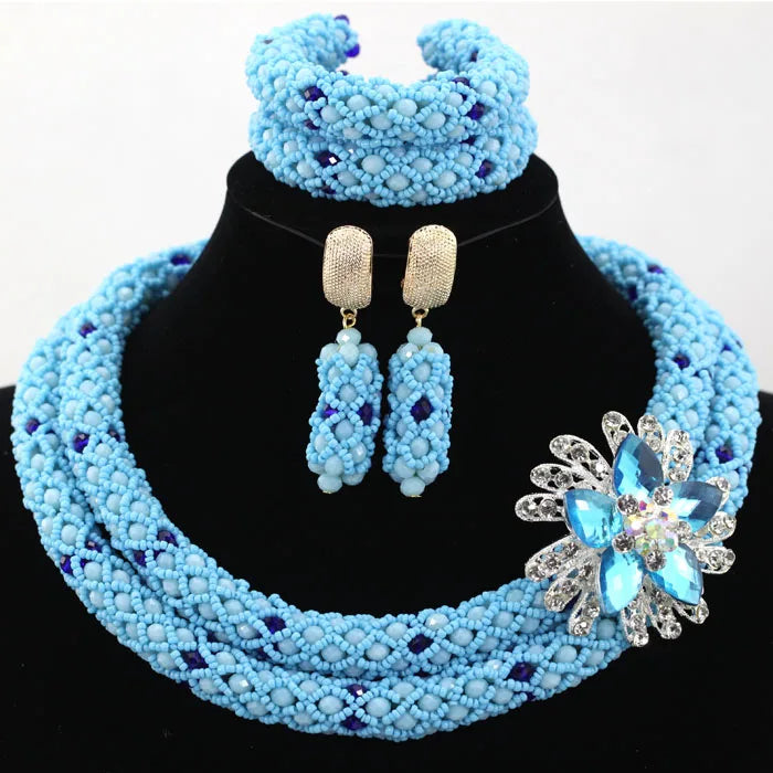 Splendid Peach Pink African Jewelry Set