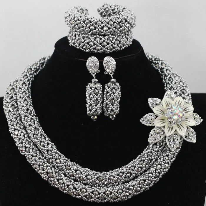 Splendid Peach Pink African Jewelry Set