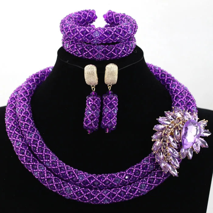 Splendid Peach Pink African Jewelry Set