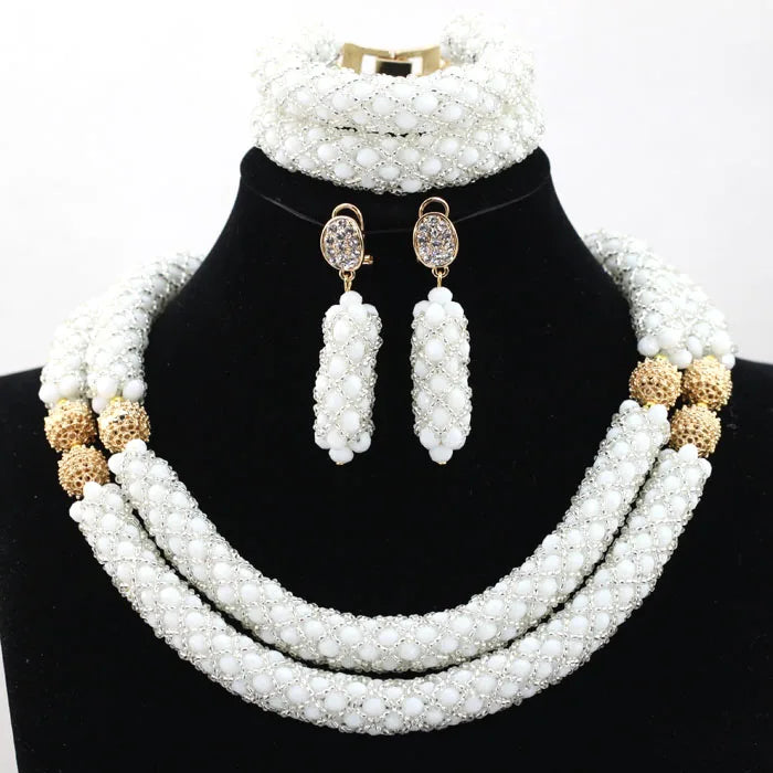 Splendid Peach Pink African Jewelry Set