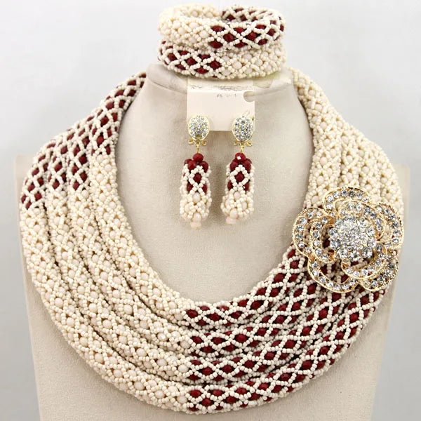 African Fashion Orange/Lime Green  Jewelry Set