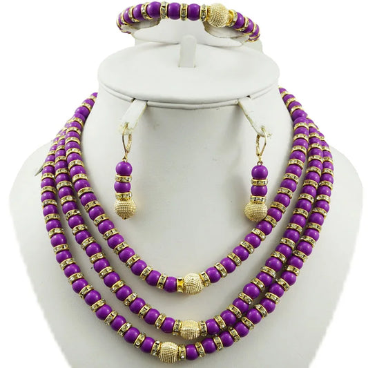 African Bead Necklace Jewelry Sets.