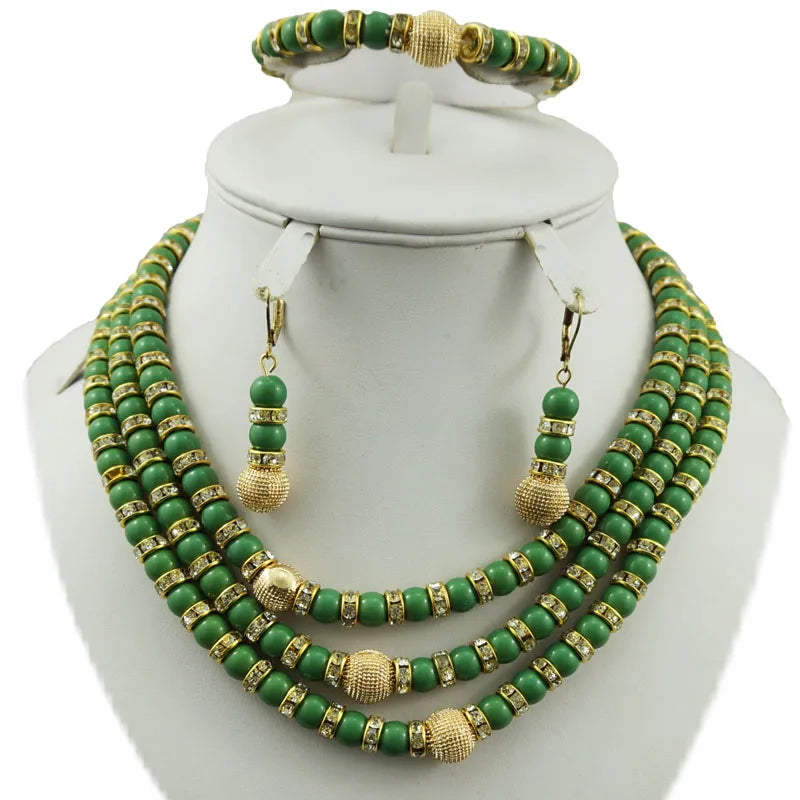African Bead Necklace Jewelry Sets.