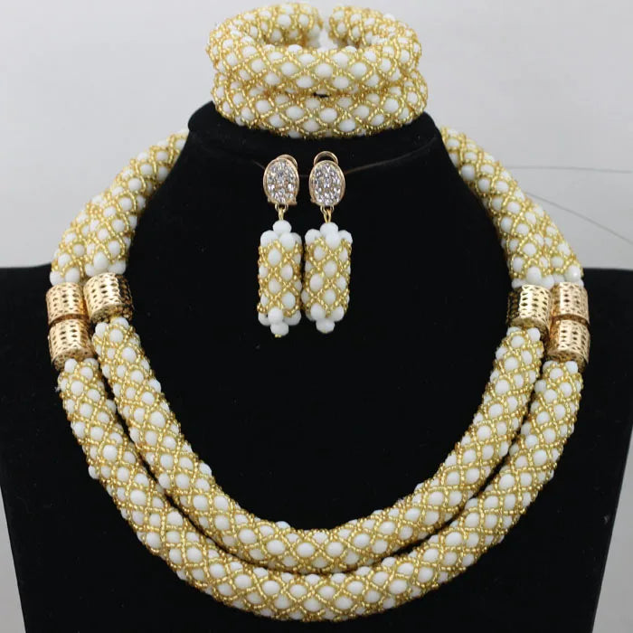 Splendid Peach Pink African Jewelry Set