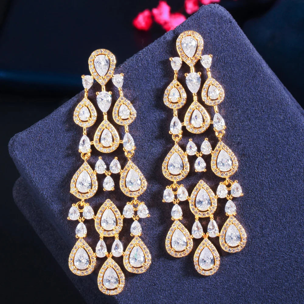 African Pera High Quality  CZ Zircon Earrings