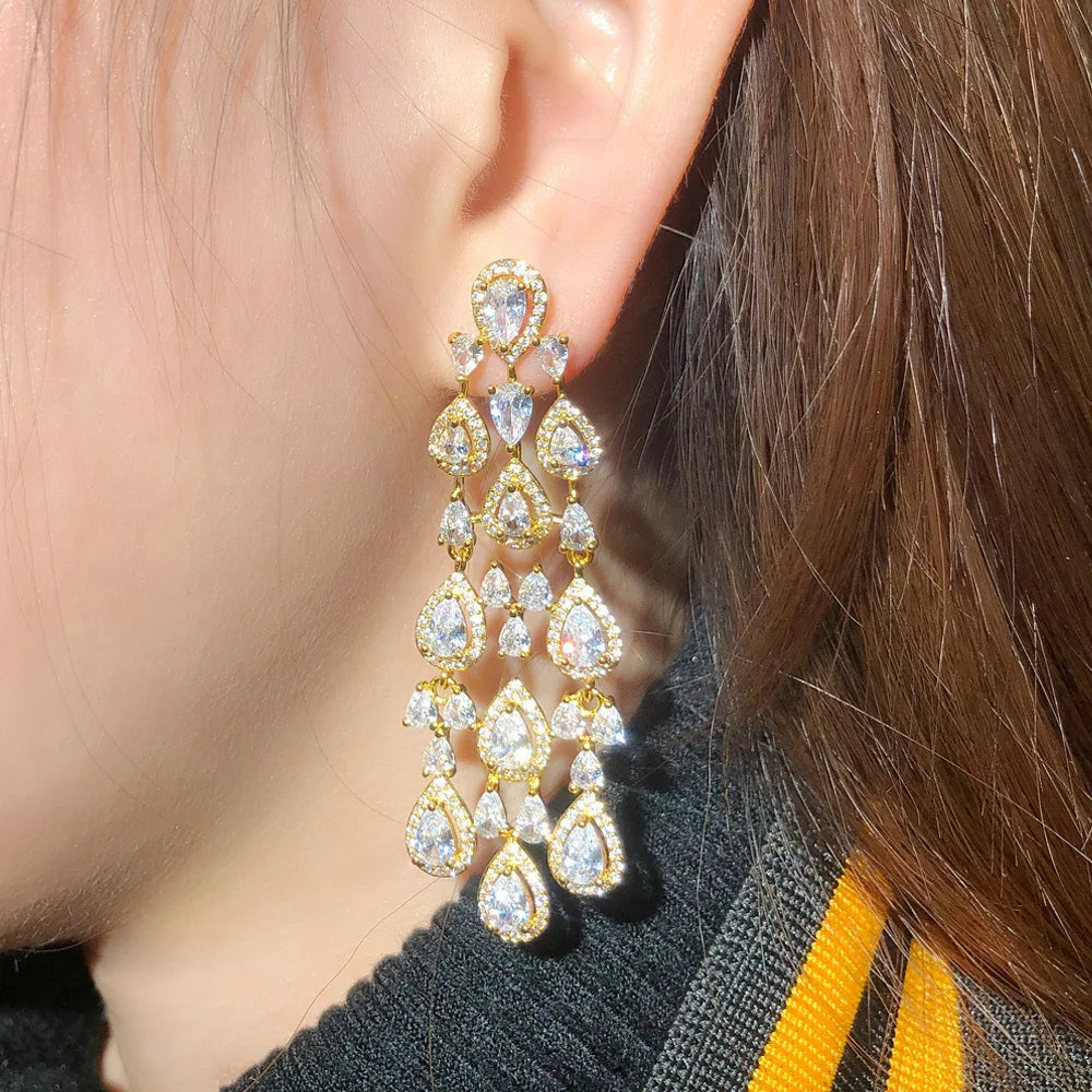 African Pera High Quality  CZ Zircon Earrings