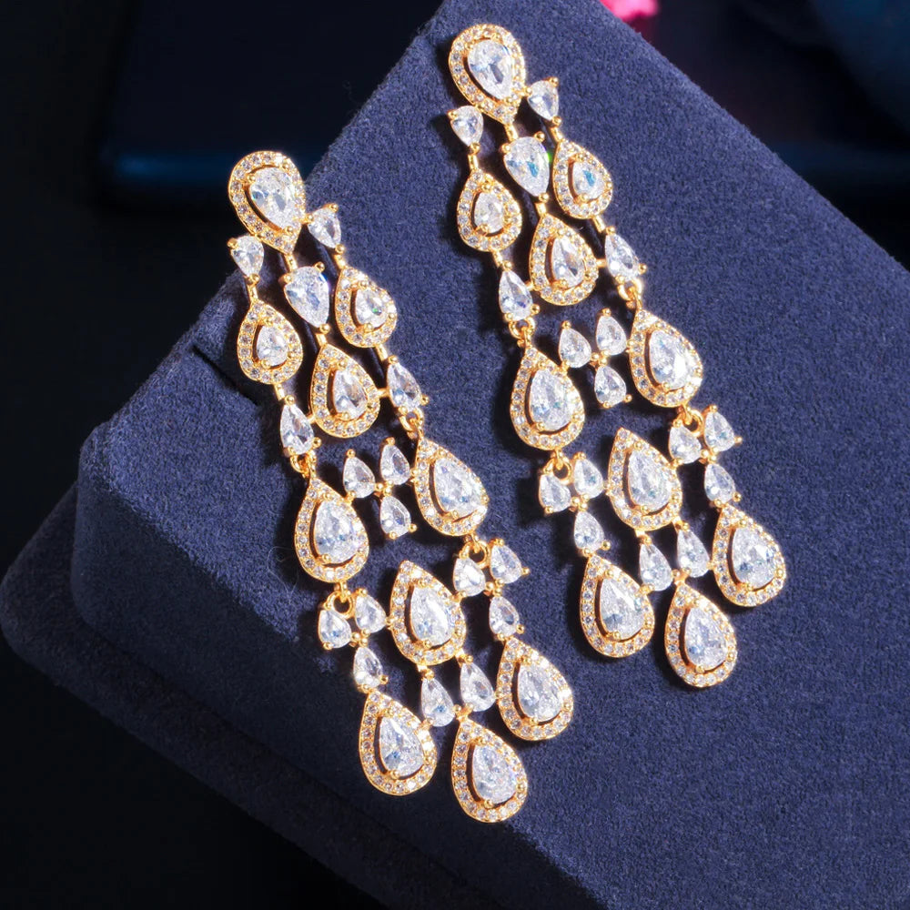 African Pera High Quality  CZ Zircon Earrings