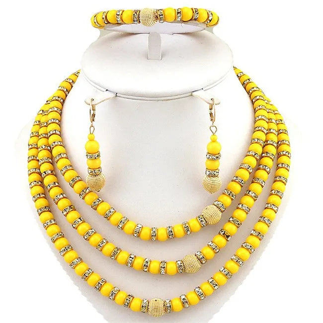 African Bead Necklace Jewelry Sets.